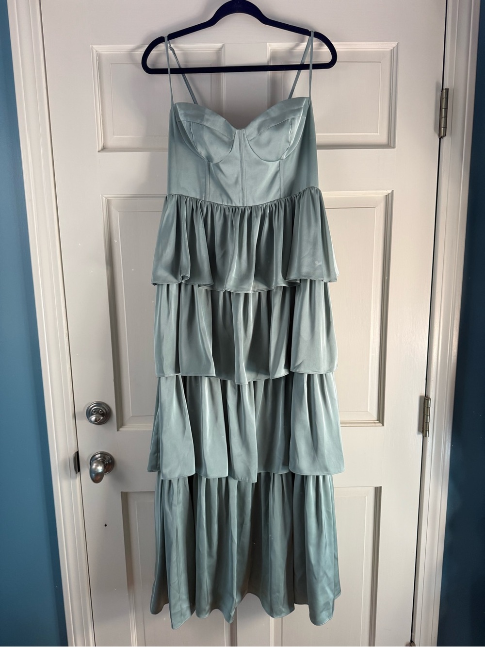 Birdy Grey Matte Satin Sage Lola Dress 🌴 - Worn Once! Sz Large